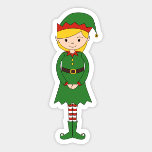 Christmas Elf Girl Digital Art | Christmas Special | illusima Sticker